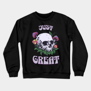 Skull And Mushrooms In The Wild Crewneck Sweatshirt